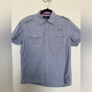 Reserved Men’s casual blue short-sleeve button-up shirt size medium